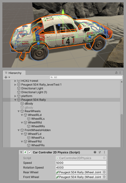 My First Game In Unity Part2 My First Working Car In 3d With 2d Physics Munchou Com